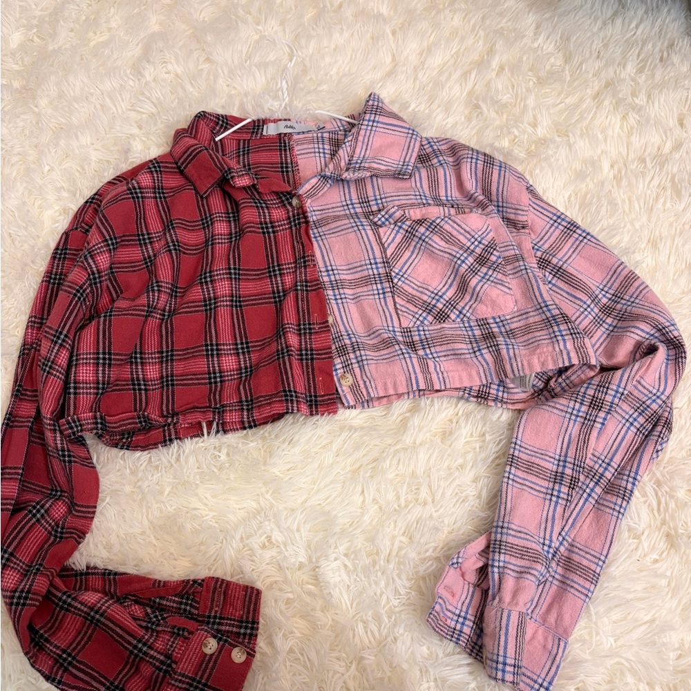 Plaid cropped in Pink
